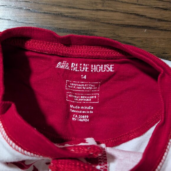 Kids Hatley little Blue House onesie union suit pajamas Canada red size 14 - Picture 6 of 16